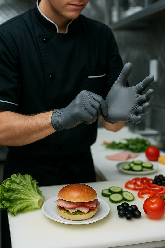 3.5 Mil Black Nitrile Disposable Exam Gloves