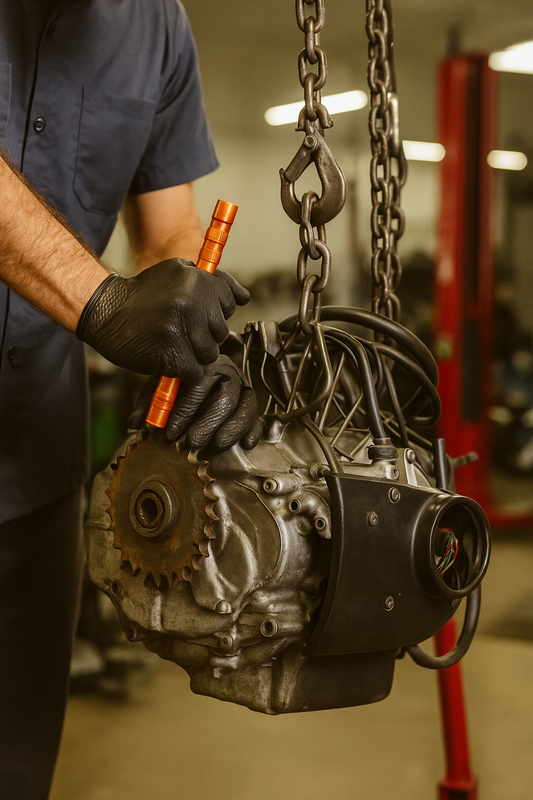 Heavy Duty 8 Mil Black Nitrile Disposable Industrial Gloves with Diamond-Textured