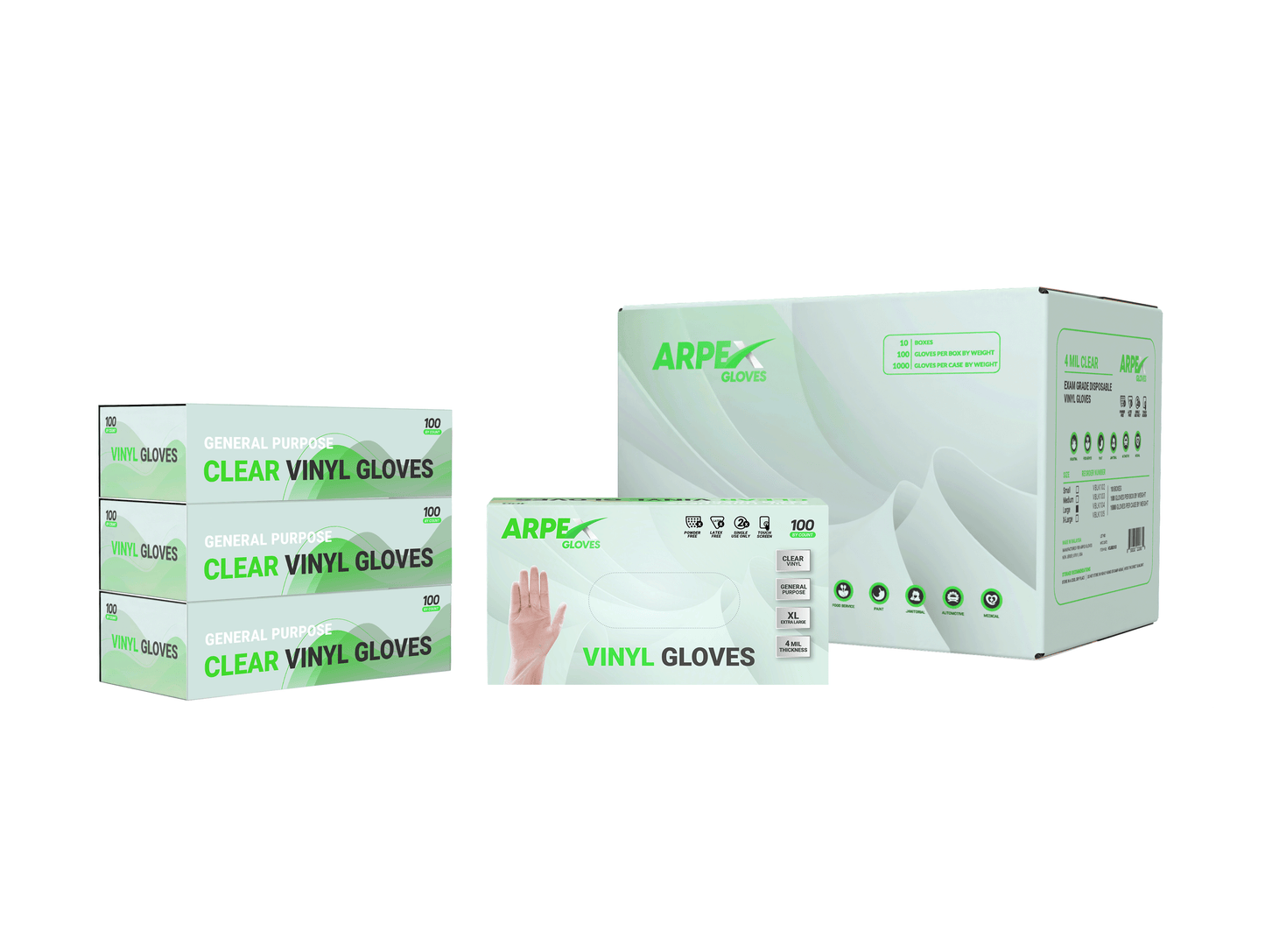 4 Mil Clear Vinyl Disposable General Purpose Gloves