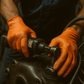 Heavy Duty 8 Mil Orange Nitrile Disposable Industrial Gloves Diamond Textured