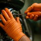 Heavy Duty 8 Mil Orange Nitrile Disposable Industrial Gloves Diamond Textured