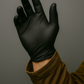 Heavy Duty 8 Mil Black Nitrile Disposable Industrial Gloves with Diamond-Textured