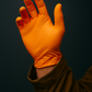 Heavy Duty 8 Mil Orange Nitrile Disposable Industrial Gloves Diamond Textured
